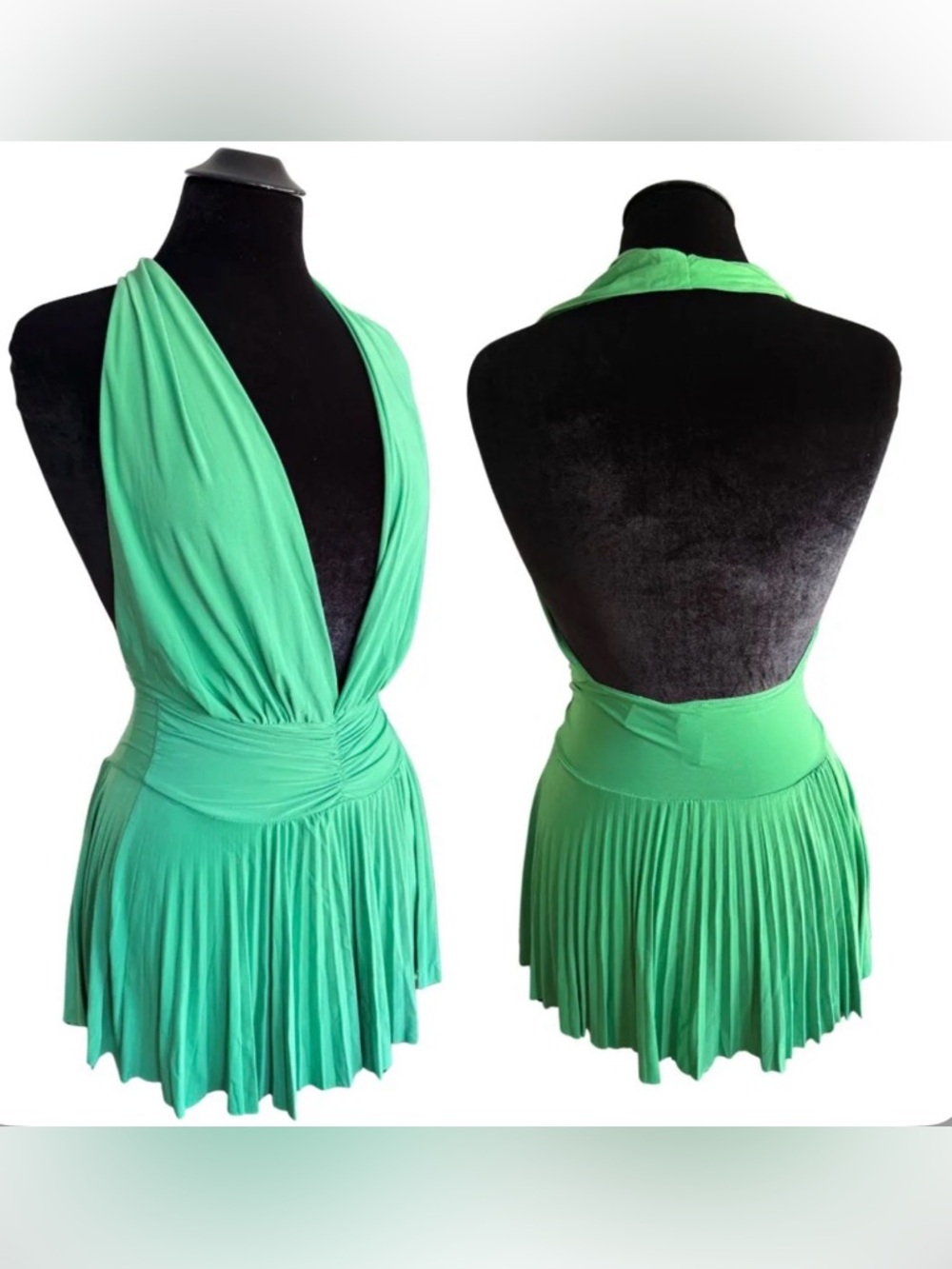 Y2K Pleated Babydoll Halter Top